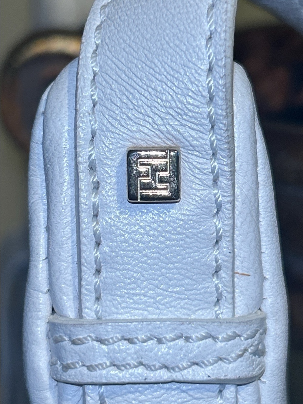 Fendi White Leather Shoulder Bag with Silver Hardware - Picture 8 of 13